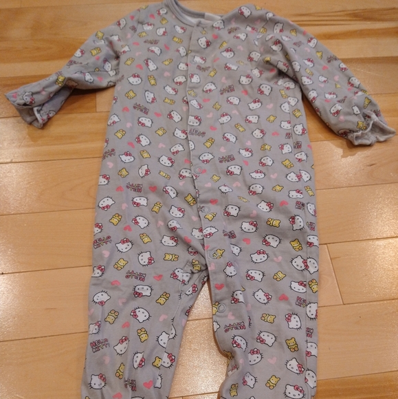6-9m H&M Sanrio gray hello Kitty footie sleeper Pyjama - Picture 6 of 7